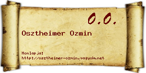 Osztheimer Ozmin névjegykártya